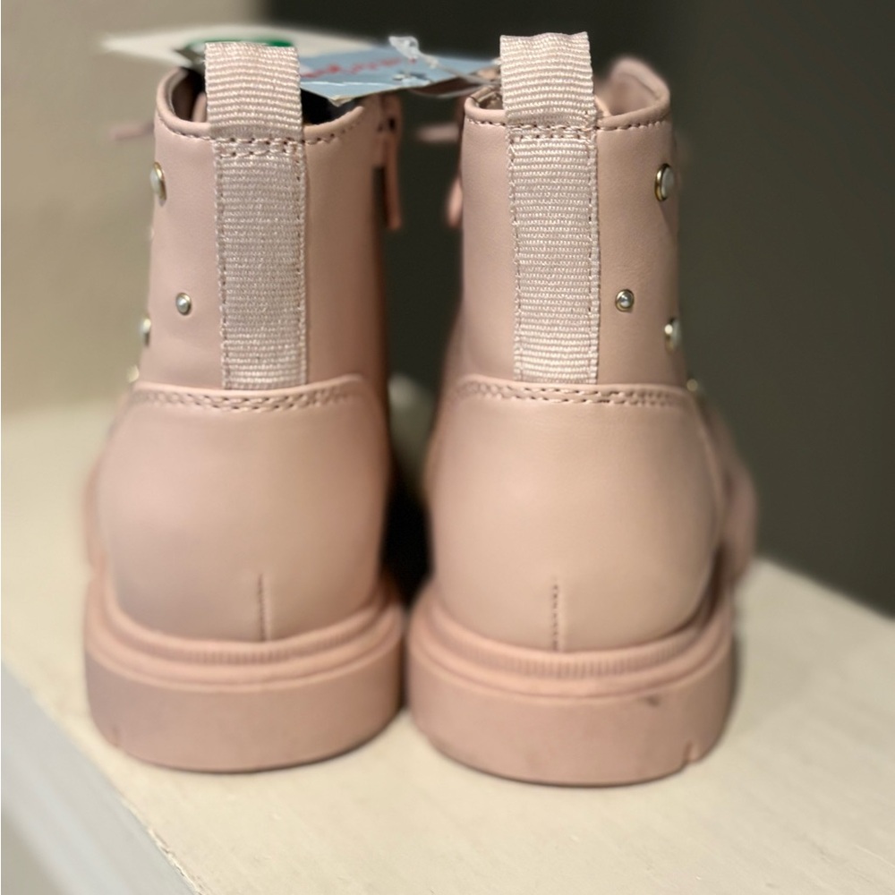 Cat And Jack Lace Up/Zip Pink Blush Amaya Combat Boot Toddler Sz 10 - Picture 4 of 6